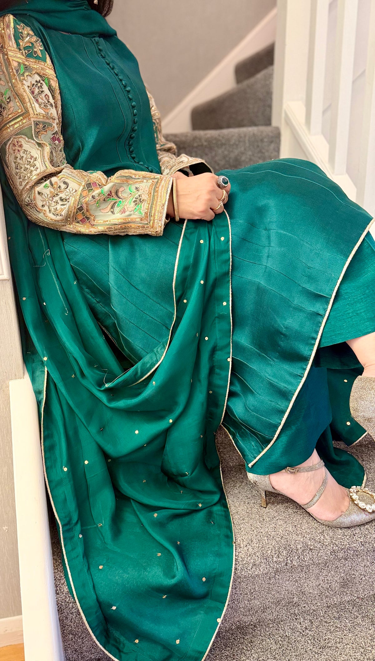 Emerald Green Pure Sheesha Slik Suit