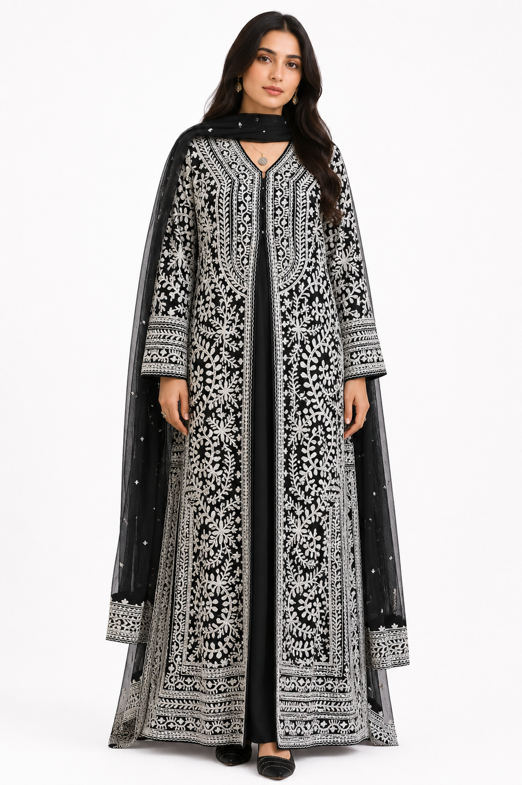 Noir-e-Zar Luxury Embellished Net Suit