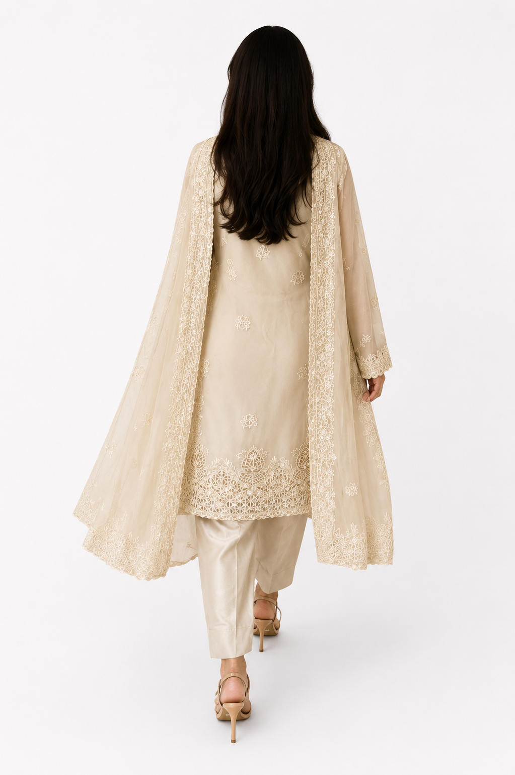Noor-e-Ivory Embellished Chiffon Suit