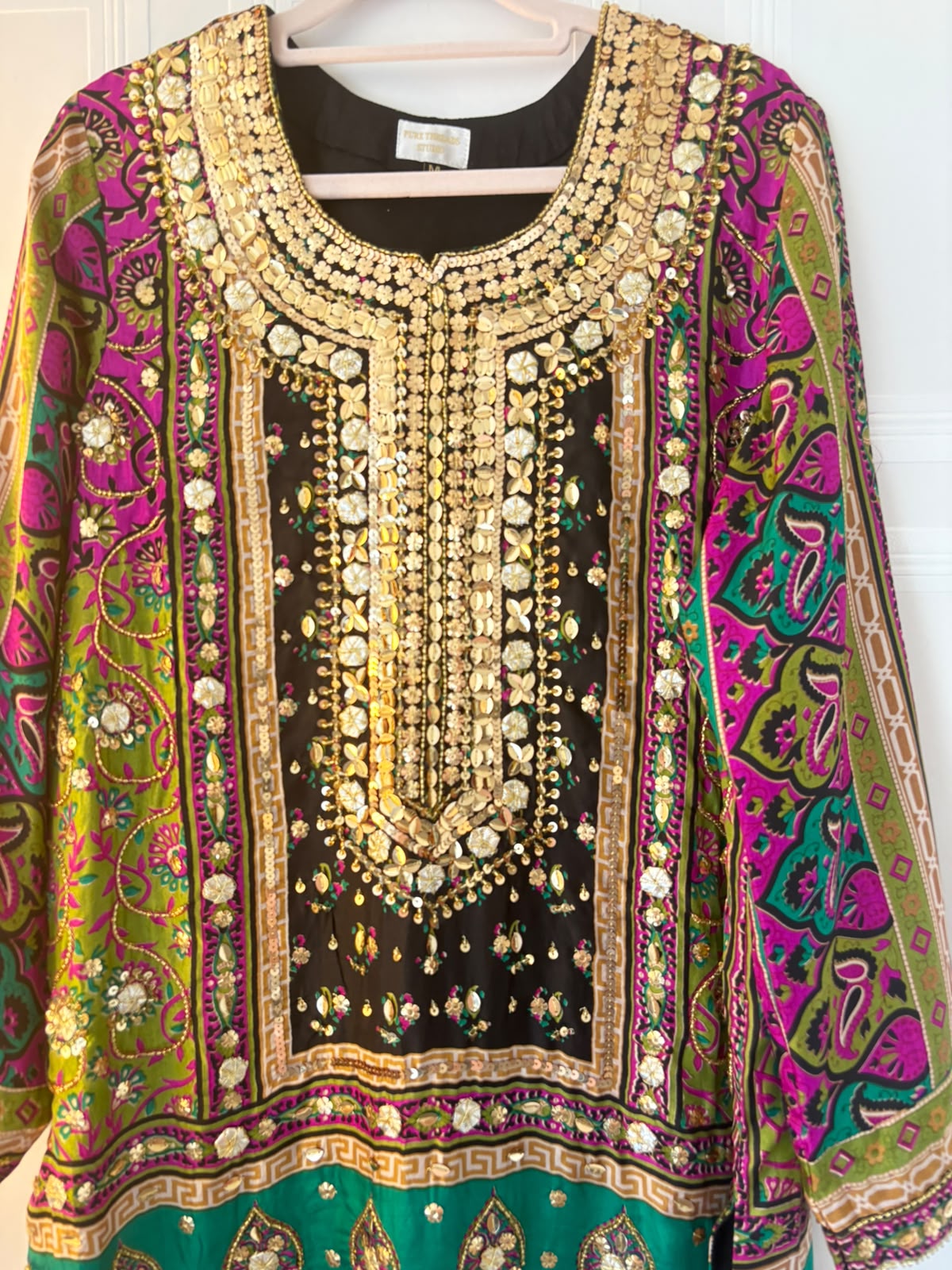 Black Luxury Embellished Silk Suit