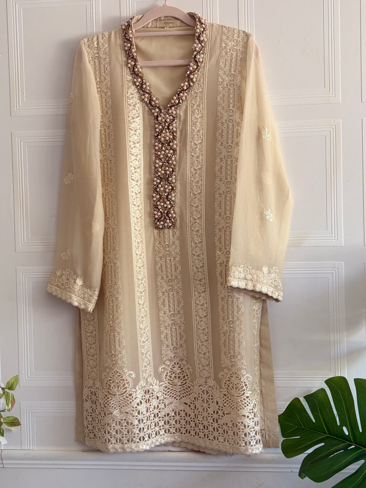 Noor-e-Ivory Embellished Chiffon Suit