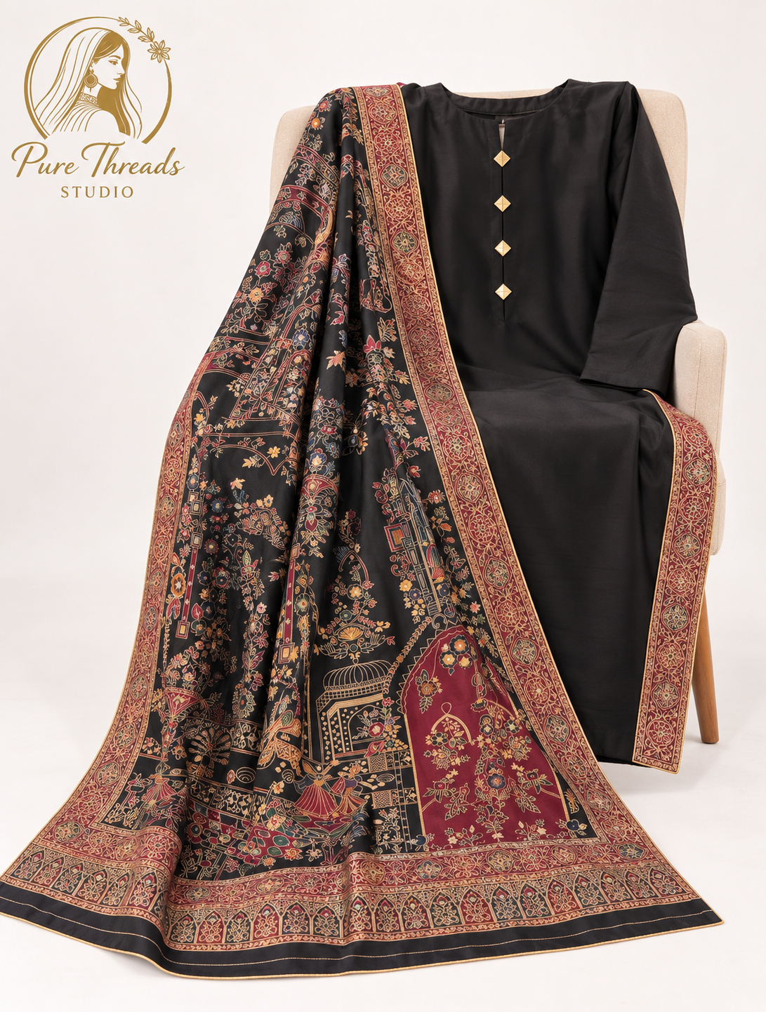 Mehr-e-Taj Luxury Heritage Shawl
