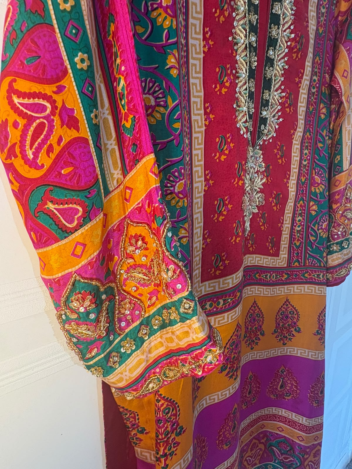 Zarmina Rouge Embroidered Suit