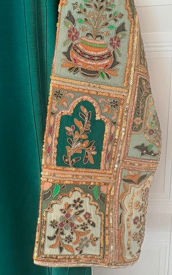Emerald Green Pure Sheesha Slik Suit