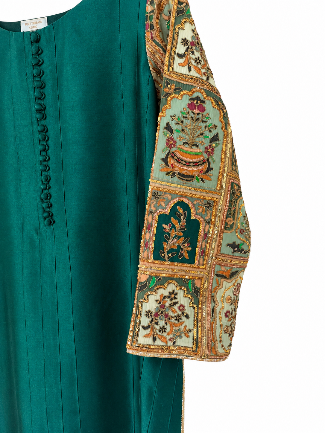 Emerald Green Pure Sheesha Slik Suit