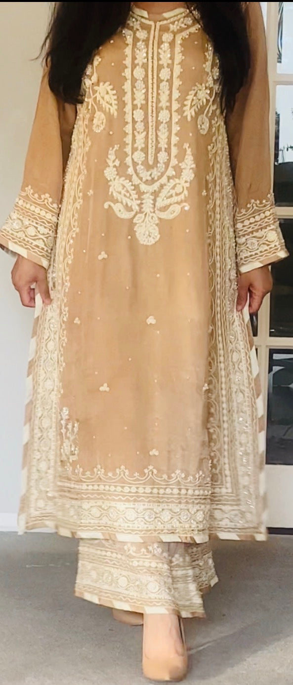 Luxury Pure Russian Silk Embroidered Suit