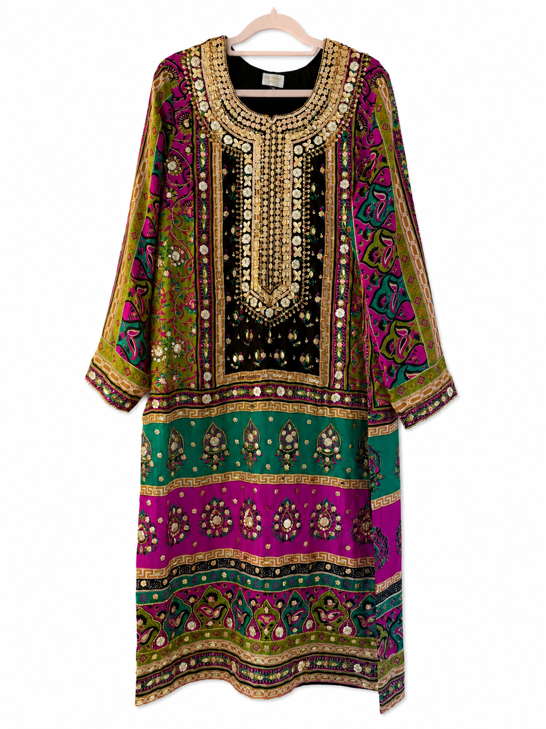 Black Luxury Embellished Silk Suit