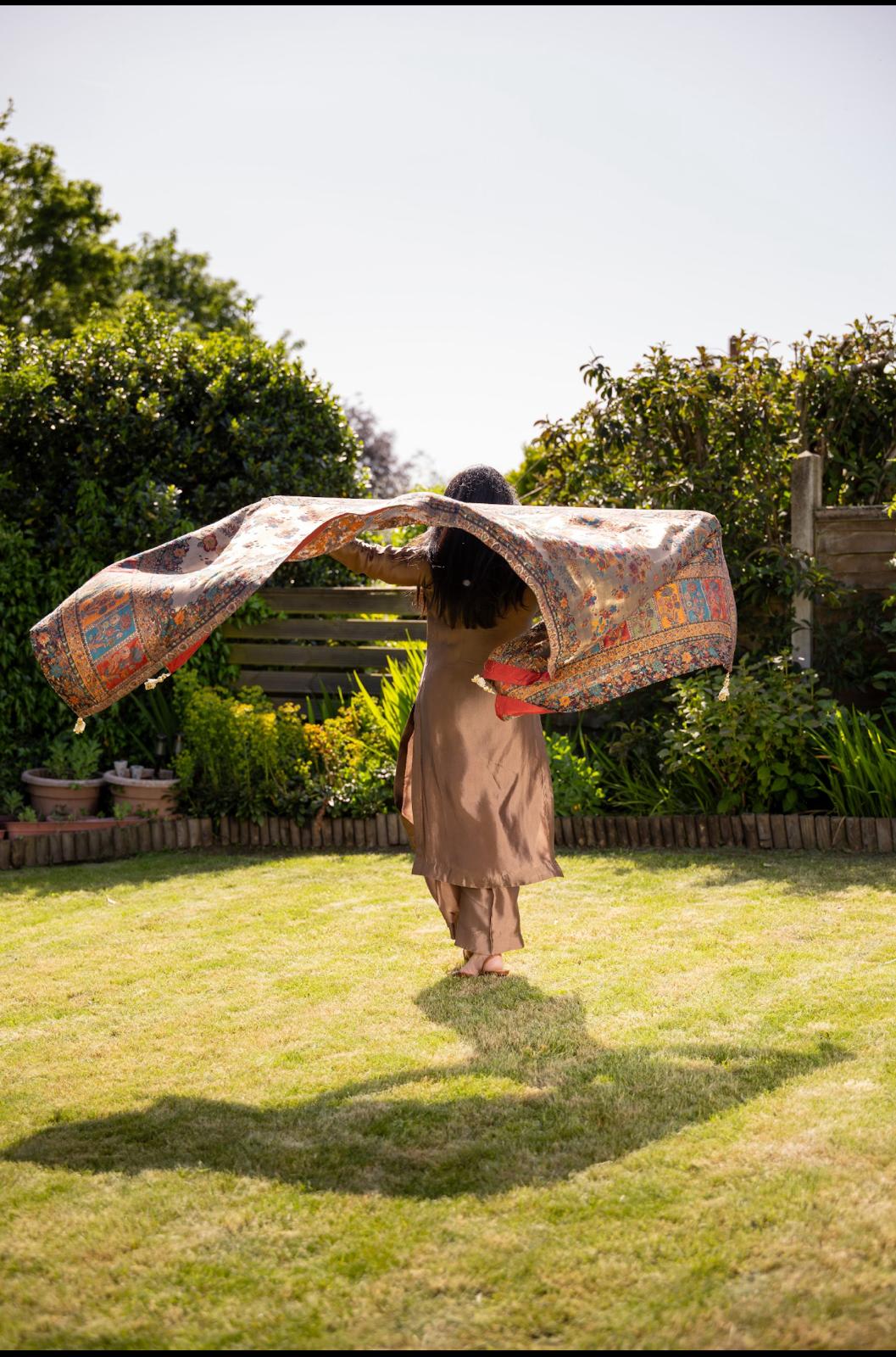 Rang-e-Gul Luxury Floral Moonlight Shawl