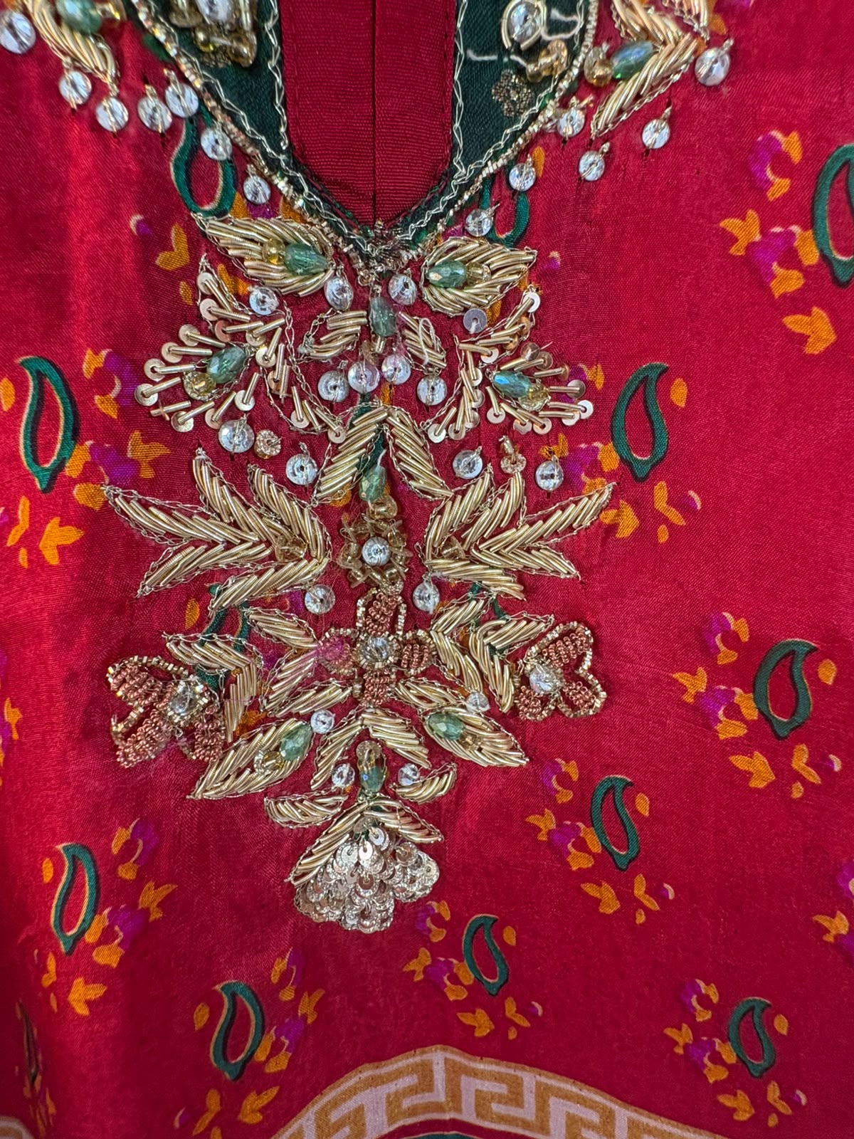 Zarmina Rouge Embroidered Suit