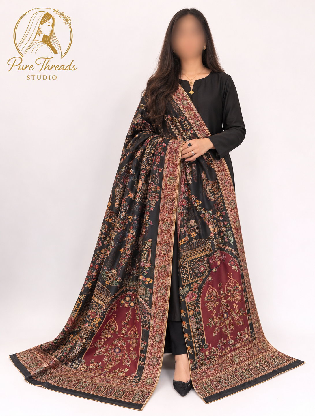 Mehr-e-Taj Luxury Heritage Shawl