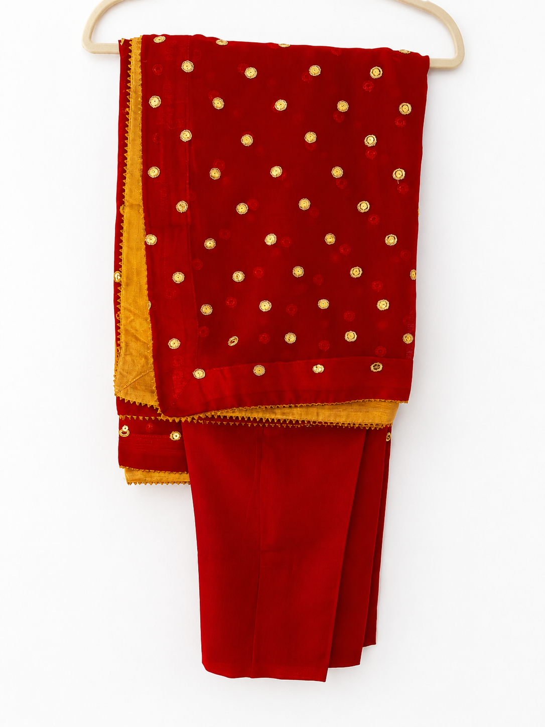 Zarmina Rouge Embroidered Suit