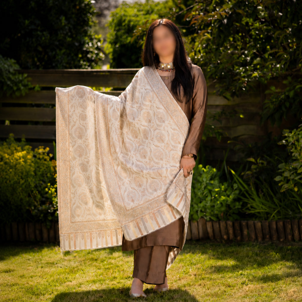 Noor-e-Zari Kani Stole image 0