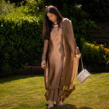 Medium Mehr-e-Bronze Silk Co-ord Set image 0