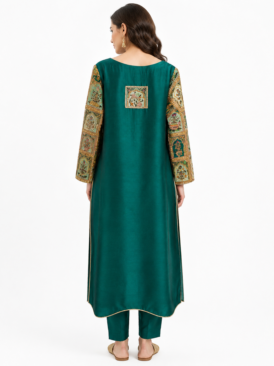 Emerald Green Pure Sheesha Slik Suit