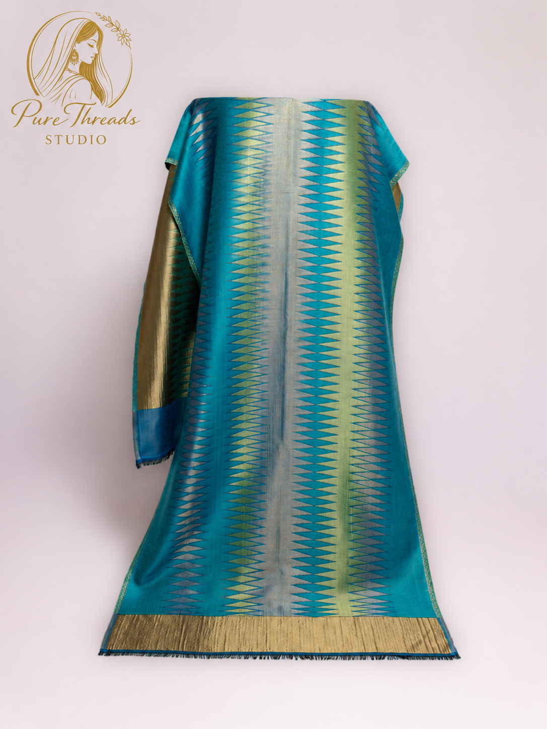Mehr-e-Firoza Reversible Moonlight Stole image 2