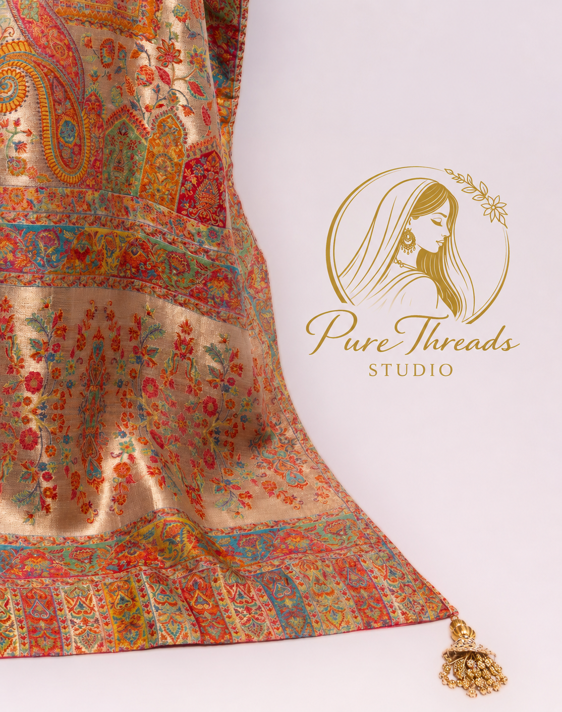 Rosé Noor – Luxe Heritage Shawl image 3