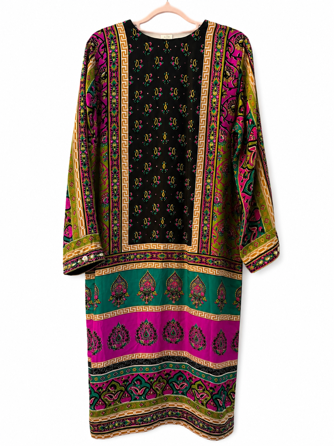 Black Luxury Embellished Silk Suit