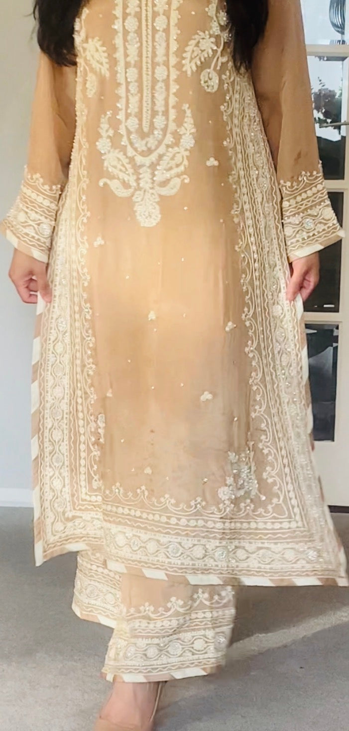Luxury Pure Russian Silk Embroidered Suit