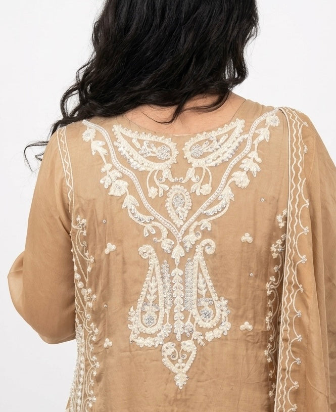 Luxury Pure Russian Silk Embroidered Suit