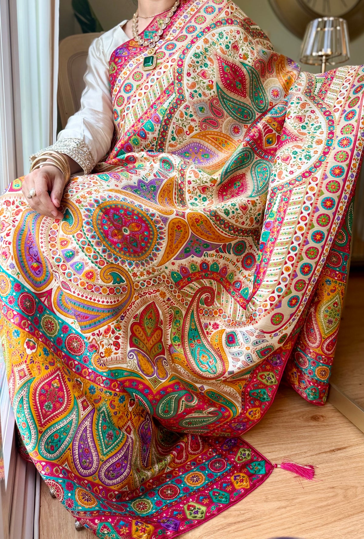 Rang-e-Mehfil Silk Shawl
