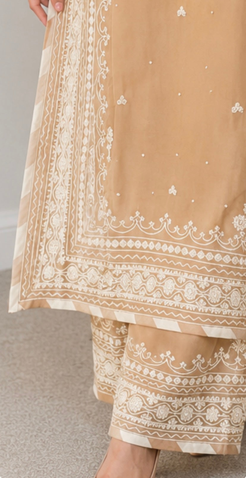 Luxury Pure Russian Silk Embroidered Suit