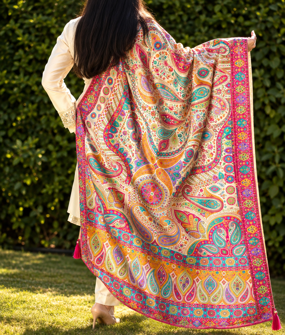 Rang-e-Mehfil Silk Shawl