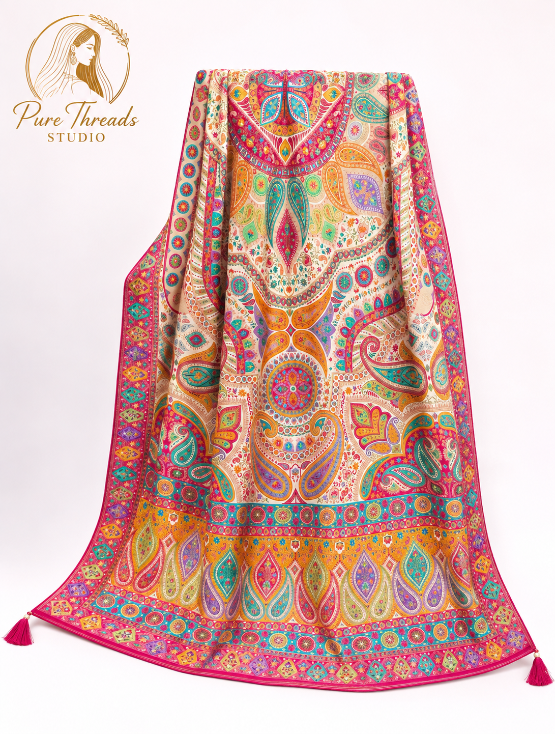 Rang-e-Mehfil Silk Shawl