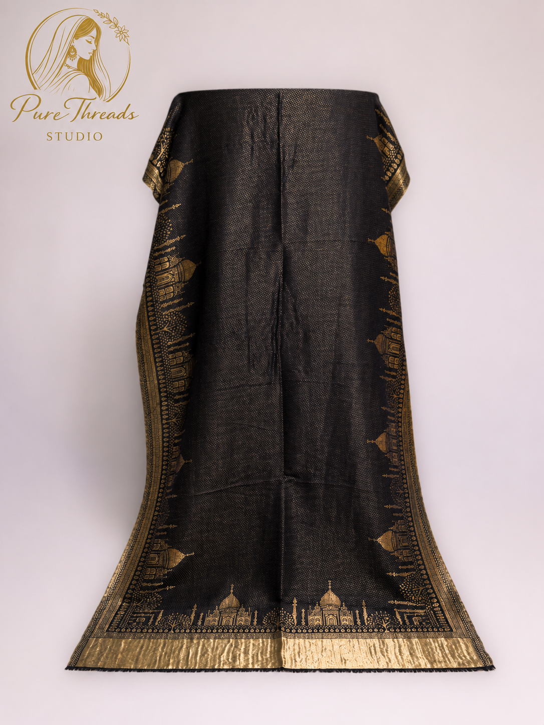 Siyah Noor Reversible Moonlight Kani Stole image 2