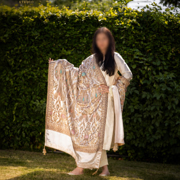 Zareen – Luxury Floral Zari Shawl image 0
