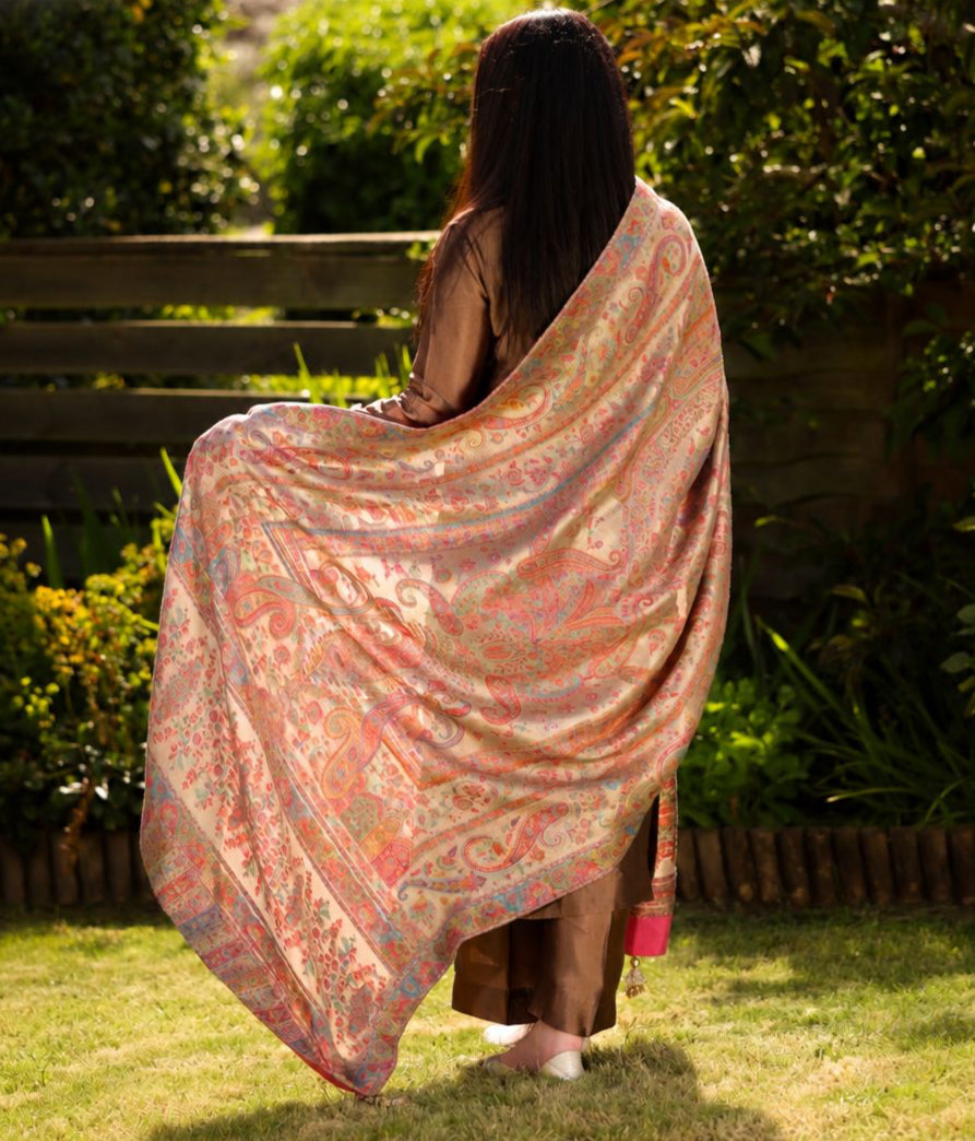 Rosé Noor – Luxe Heritage Shawl image 1
