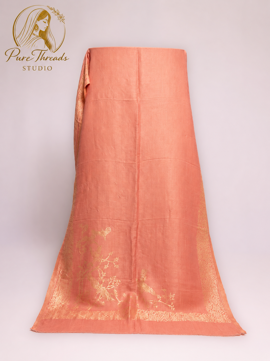 Gul-e-Peach Reversable Moonlight Stole image 2