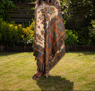 Rang-e-Gul Luxury Floral Moonlight Shawl